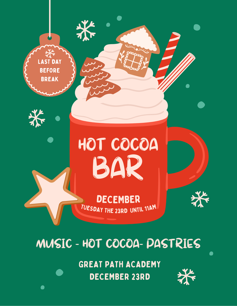 Colorful Festive Cocoa Mug and Cookies Christmas Fair Flyer