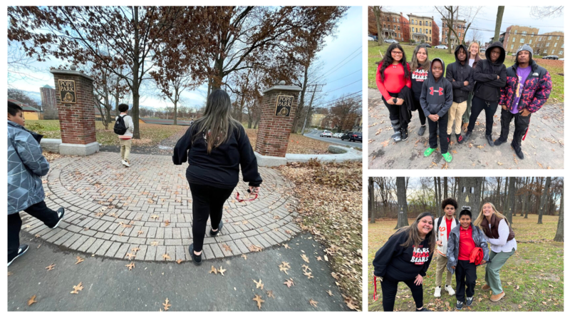 Walking school bus at McDonough Middle School and FCSSP Extraordinaire Michelle Martinez