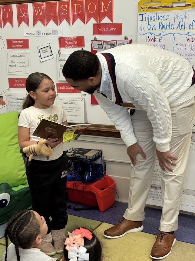Dr. Townsel Reads to Ms. Albee's 2nd Grade Wish School Class