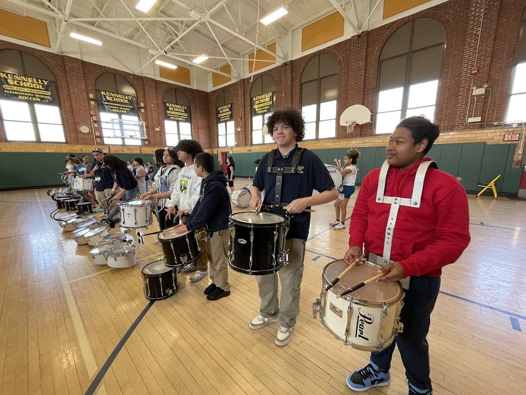 Drumline studenst at Kennelly School