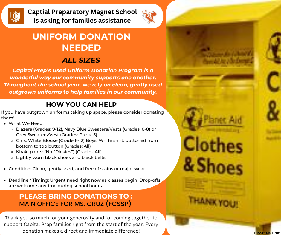 uniform donation flyer 26-27