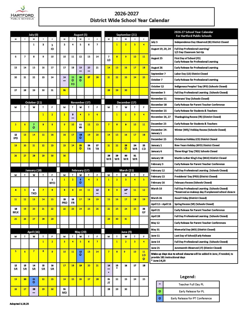 26-27 HPS Calendar