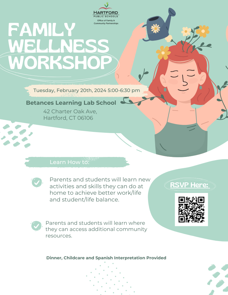 Family Wellness Workshop flyer - English