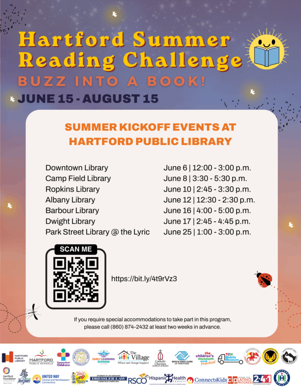 2026 Hartford Public Library's Summer Reading Challenge events