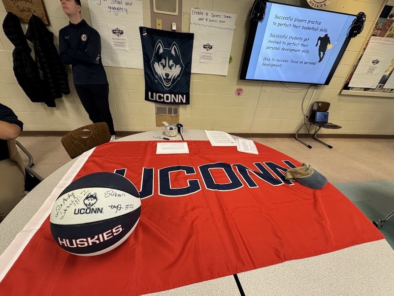UConn Basketball Visits Kennelly School for the "Stay In To Win" Program