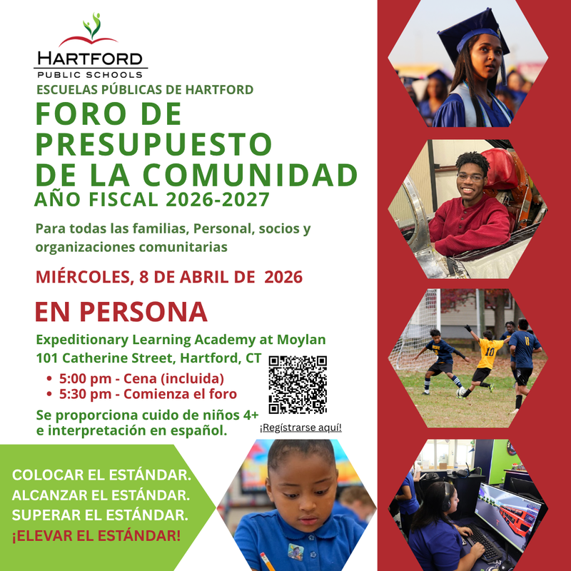 Community Budget Forum flyer for 4/8/26