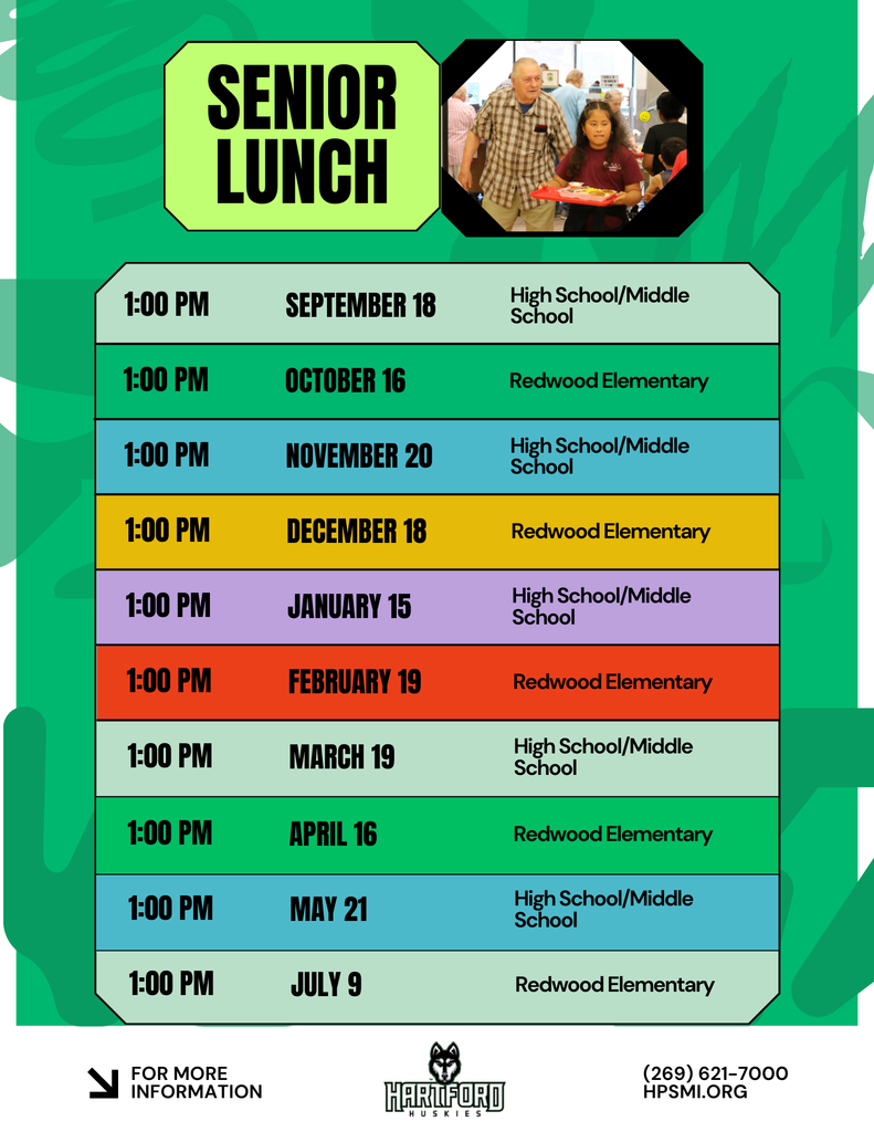 2025-2026 Senior Luncheon Schedule