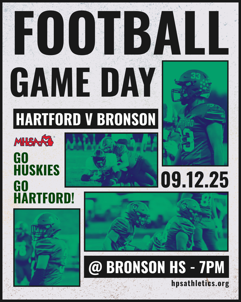 Tonight Varsity Football travels to Bronson with a 7PM start! GO HUSKIES! 🏈💚