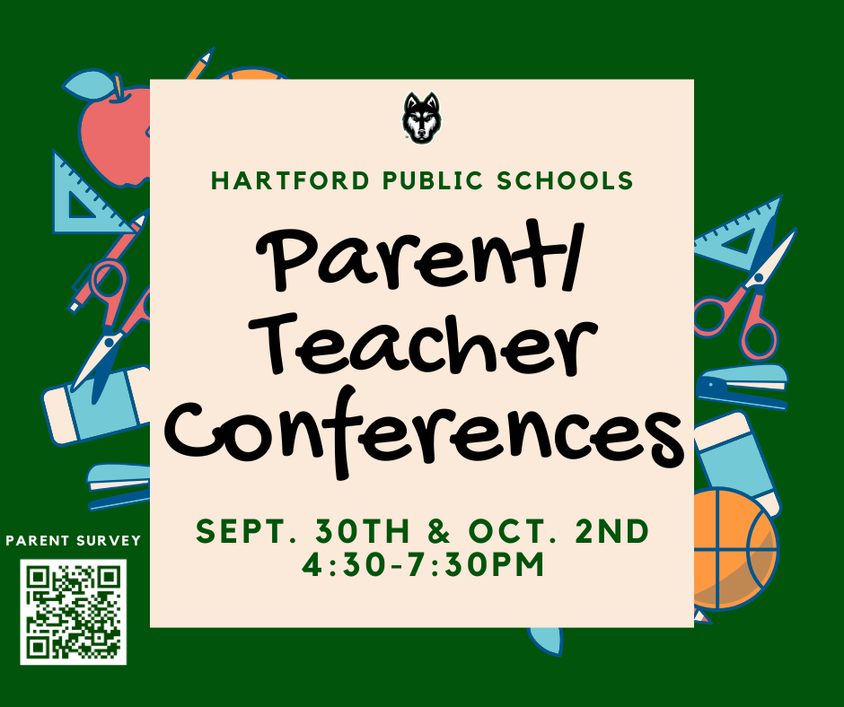 The first night of Parent/Teacher Conferences is tonight from 4:30-7:30pm. The second night of Conferences will be Thursday, October 2nd from 4:30-7:30pm. Parents, we are kindly asking you to fill out our Parent Culture Survey before attending conferences. You can scan the QR code on this post or follow these links: https://forms.gle/32AK2MswbyjnhMD17 - ENGLISH https://forms.gle/RCiZmNdeDZ9eGvKPA - SPANISH La primera noche de las reuniones de padres y maestros es esta noche de 4:30 p. m. a 7:30 p. m. La segunda noche de reuniones será el jueves 2 de octubre de 4:30 p. m. a 7:30 p. m. Padres, les pedimos que completen nuestra Encuesta de Cultura para Padres antes de asistir a las reuniones. Pueden escanear el código QR en esta publicación o seguir estos enlaces: https://forms.gle/32AK2MswbyjnhMD17 - INGLÉS https://forms.gle/RCiZmNdeDZ9eGvKPA - ESPAÑOL