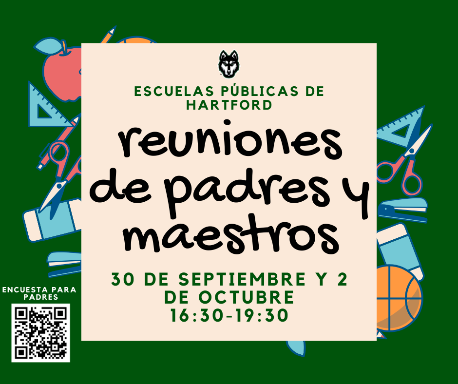 The first night of Parent/Teacher Conferences is tonight from 4:30-7:30pm. The second night of Conferences will be Thursday, October 2nd from 4:30-7:30pm. Parents, we are kindly asking you to fill out our Parent Culture Survey before attending conferences. You can scan the QR code on this post or follow these links: https://forms.gle/32AK2MswbyjnhMD17 - ENGLISH https://forms.gle/RCiZmNdeDZ9eGvKPA - SPANISH La primera noche de las reuniones de padres y maestros es esta noche de 4:30 p. m. a 7:30 p. m. La segunda noche de reuniones será el jueves 2 de octubre de 4:30 p. m. a 7:30 p. m. Padres, les pedimos que completen nuestra Encuesta de Cultura para Padres antes de asistir a las reuniones. Pueden escanear el código QR en esta publicación o seguir estos enlaces: https://forms.gle/32AK2MswbyjnhMD17 - INGLÉS https://forms.gle/RCiZmNdeDZ9eGvKPA - ESPAÑOL