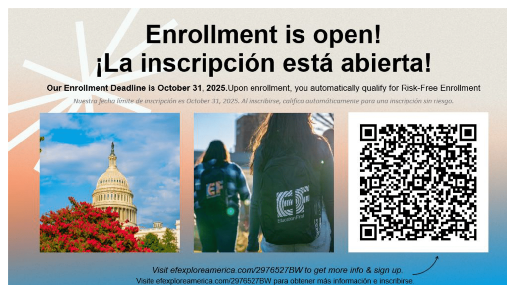 enrollment is open! La inscripcion esta abierta! Our enrollement deadline is october 31 2025, upon enrollment you automatically qualify for risk free enrollment