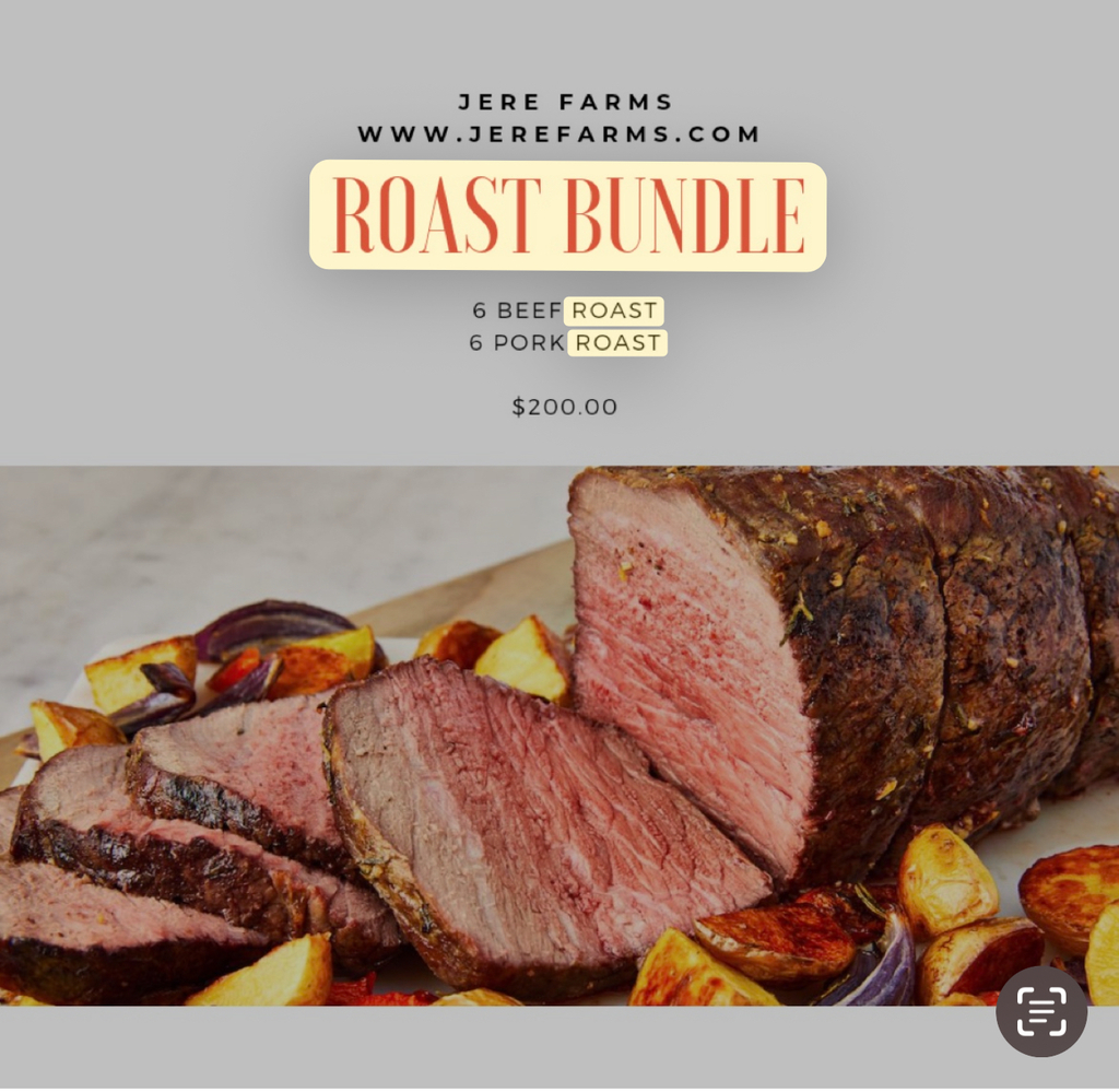 jere farms roast bundle. 6 beef roast 6 pork roast. $200