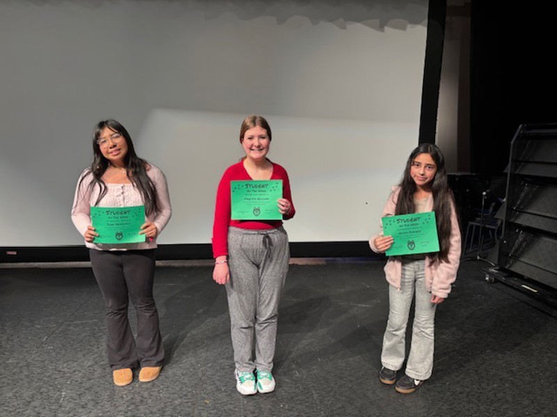 Middle School Students of the Week (12/12/25): 6th Grade: Olivia Sanchez - Olivia has adapted to middle school very well. She puts a great deal of time into making sure her work is complete and on time, which leads her to have high achieving grades. Way to show HUSKY PRIDE!! 7th Grade: Marissa Holland - Marissa embodies every attribute of a Student of the Week. She excels academically, consistently demonstrates outstanding behavior, and actively participates in class. She always puts forth her best effort and is truly deserving of this recognition. 8th Grade: Sara Francisco - Sarah is one of the hardest and most consistent workers in the eighth grade. She comes to class every day ready to learn the content and to be a good example for those around her. She is a pleasure to have in class, and even though she is quiet, her teachers notice and appreciate her efforts.