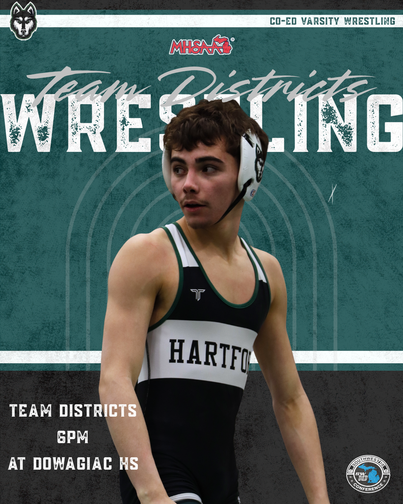 Varsity Wrestling Team Districts are tonight at Dowagiac starting at 6PM! GO HUSKIES! 💚🤼  Here is a link to for tickets at GoFan: https://gofan.co/app/school/MI10391