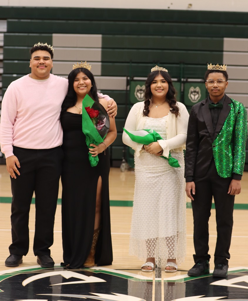 winterfest royalty winners, from left to right josh dyson, lizeth perez, valeria mandujano, and carter nichols
