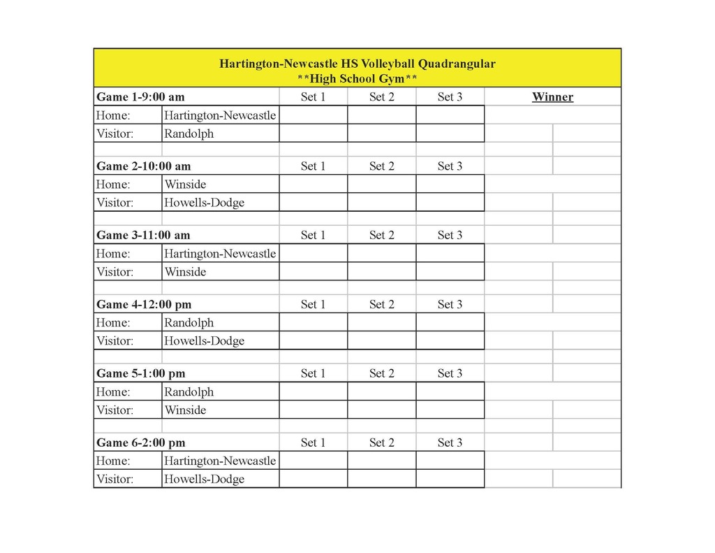 Volleyball Quad Schedule