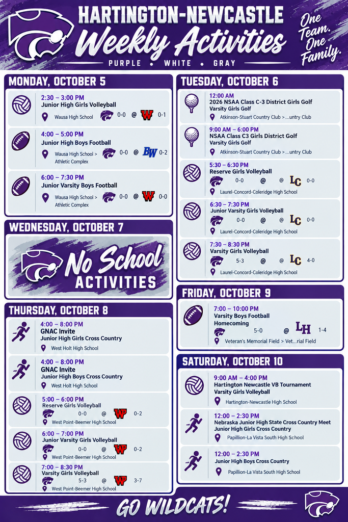 Weekly Activities