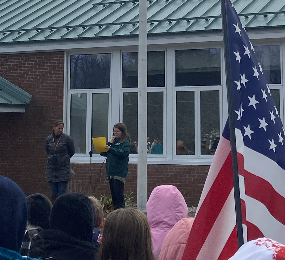 reading a poem to honor our Veterans.