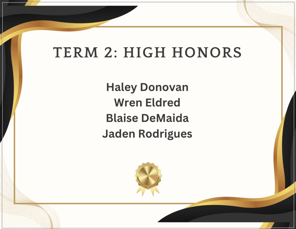 List for T2 High Honors
