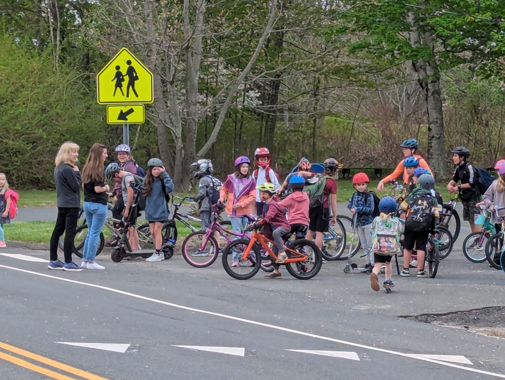 Bikers waiting to cross