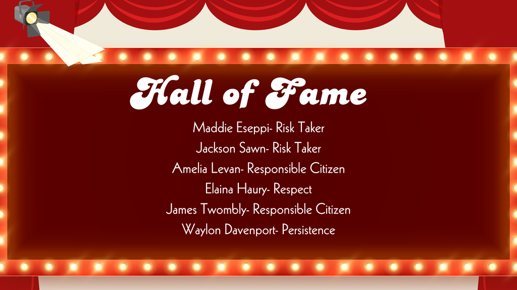 Slide with winners names