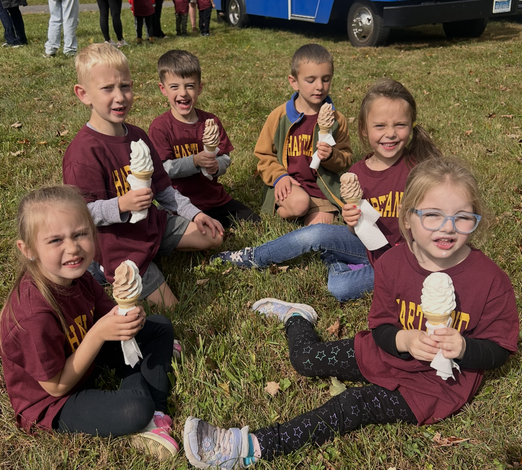 Kindergarten enjoying some ice cream