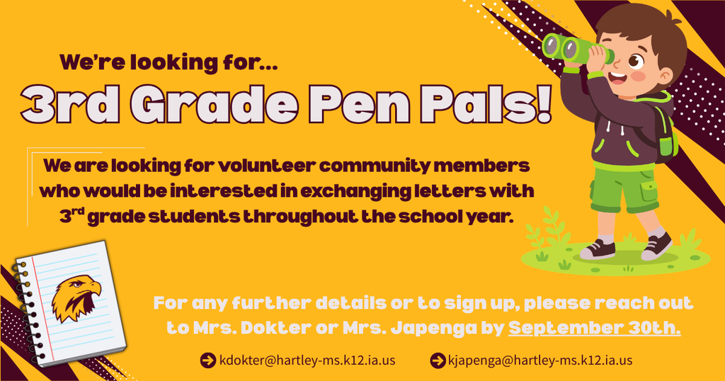 3rd Grade Pen Pals Needed!