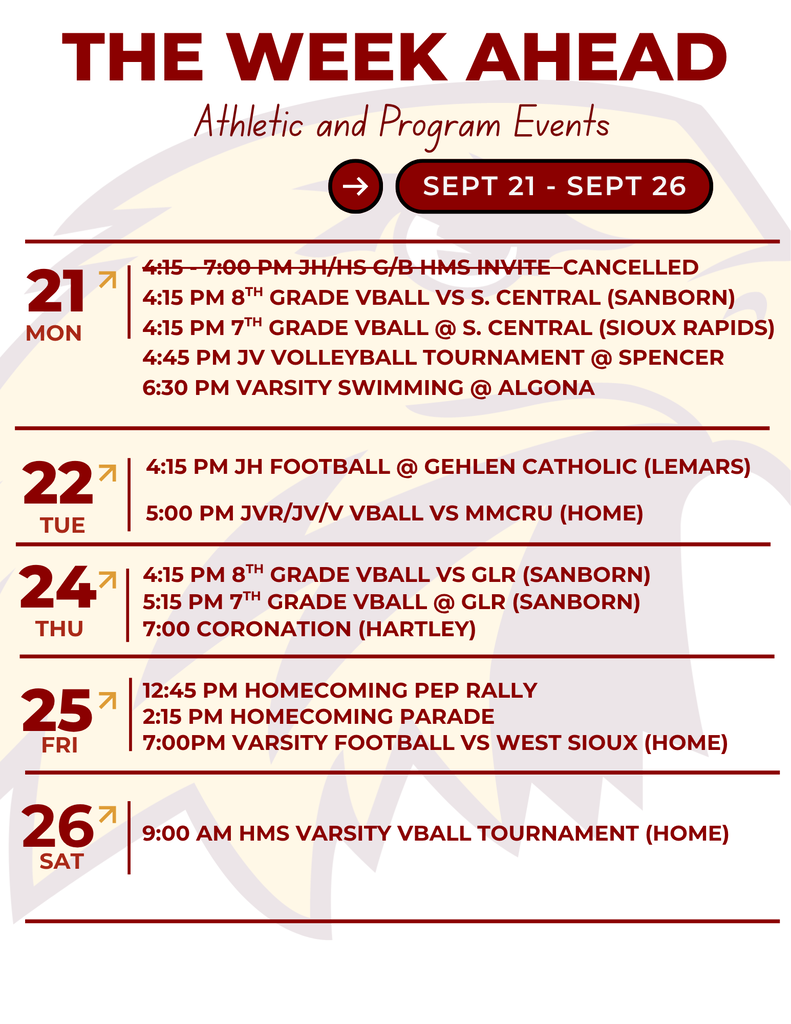 This week's events.