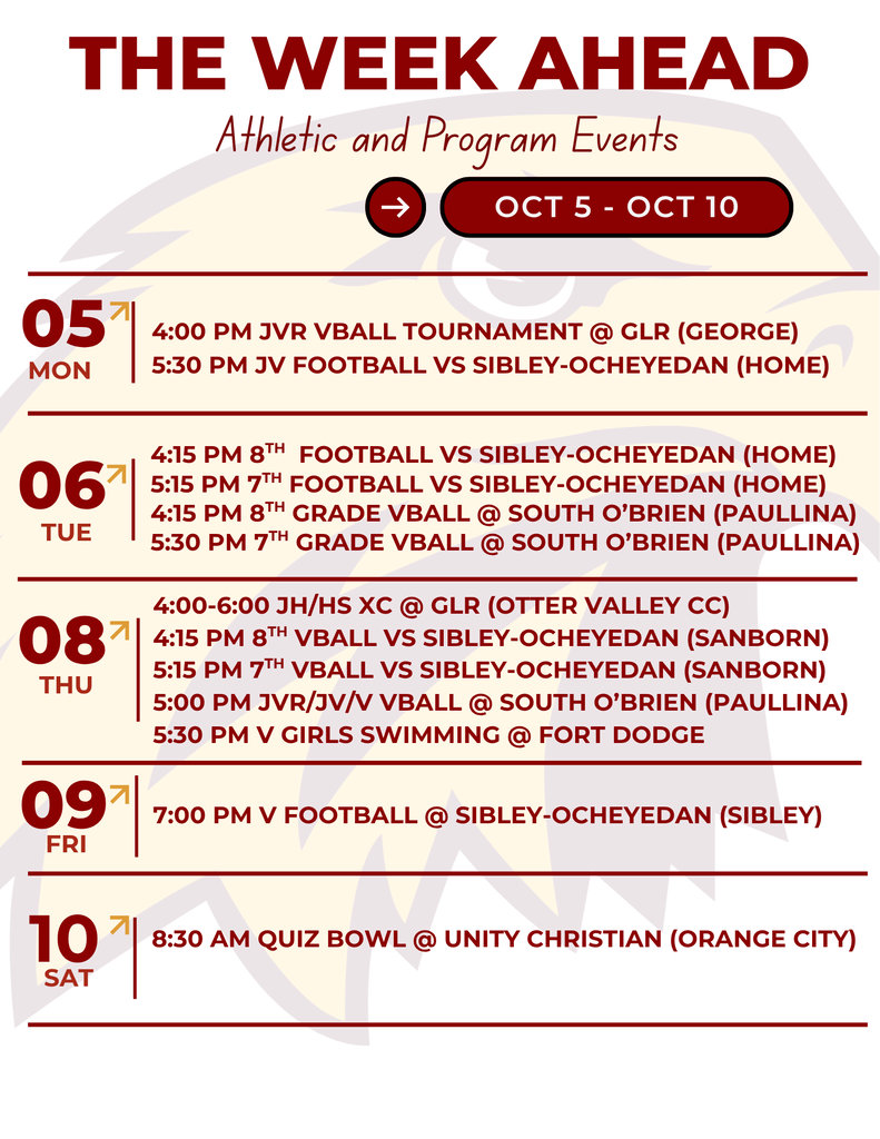 This week's events.