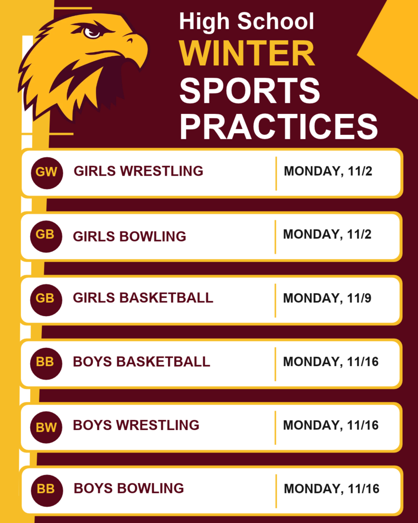 Winter sports practice dates.