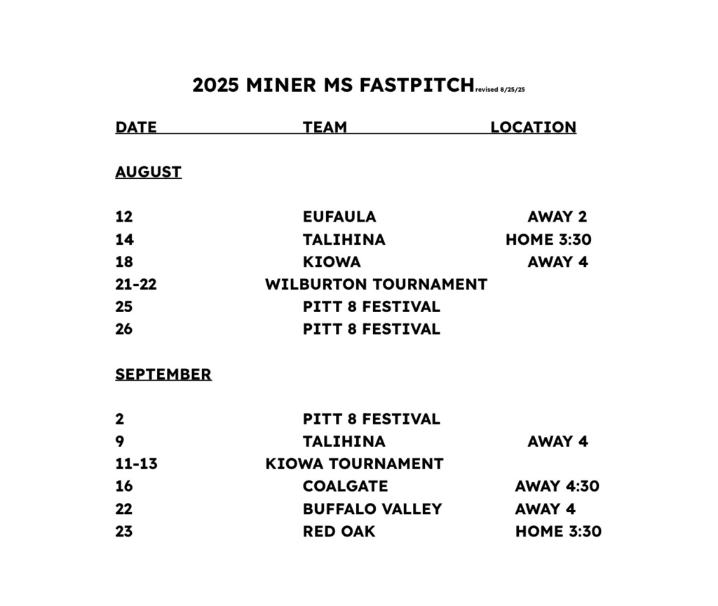 rev schedule