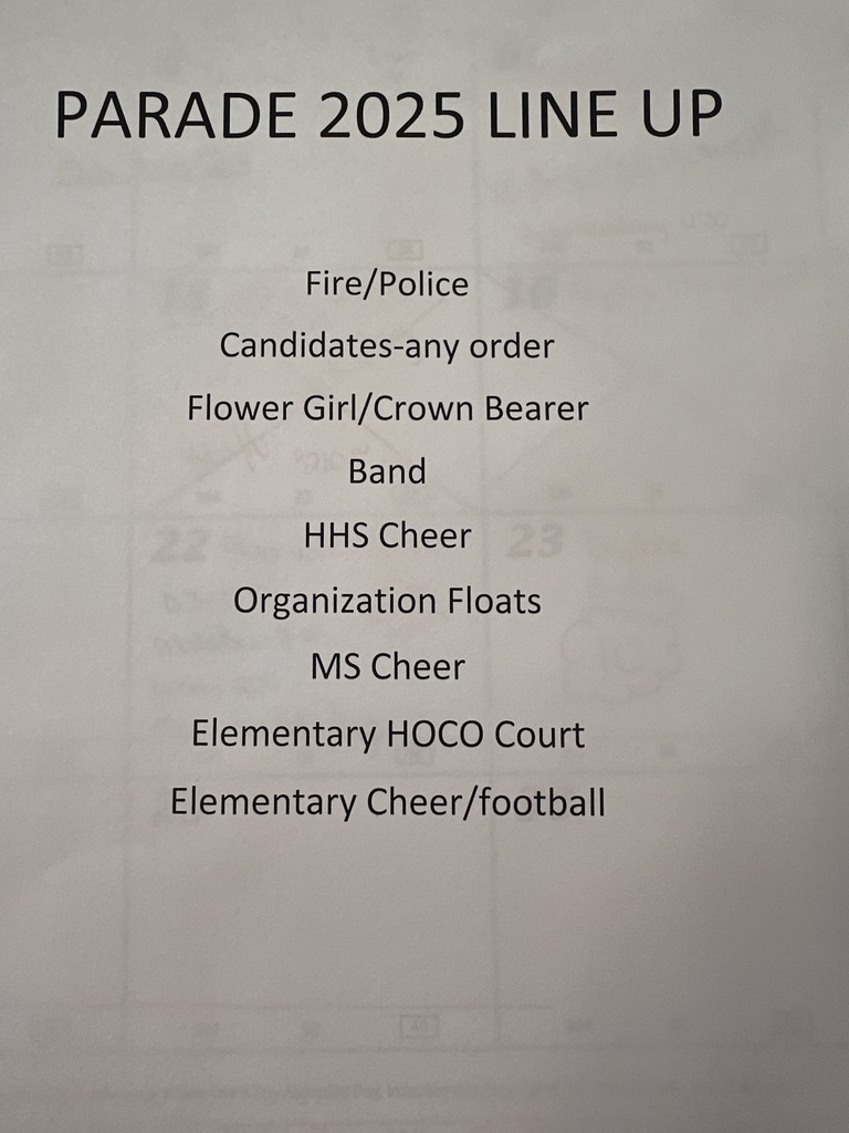 Parade Line Up