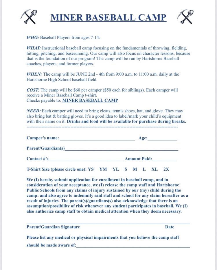 Youth Baseball Camp information 