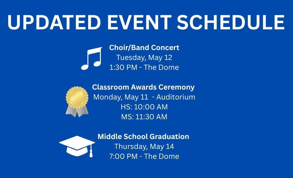 Schedule Changes for Upcoming School Events