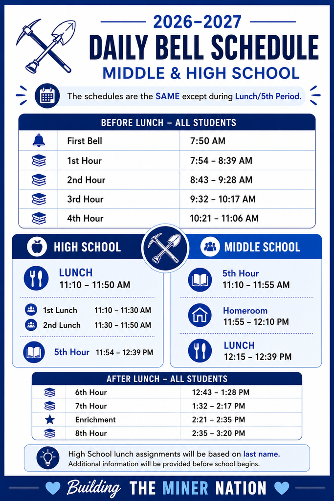 MS/HS New Daily Bell Schedule