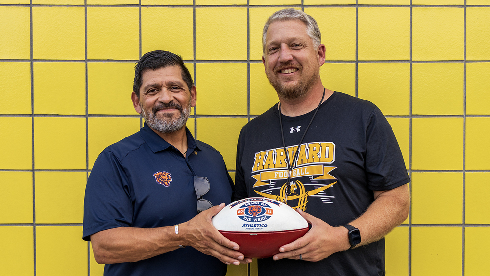 Coach Swanson and Chicago Bears representative
