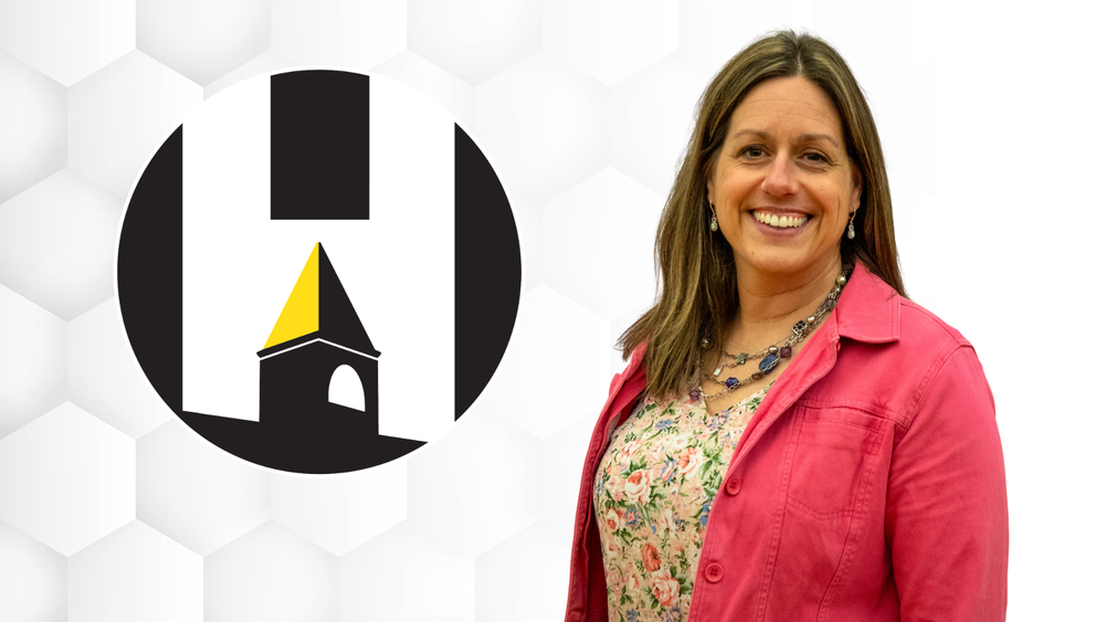 Jenn Bigler with Harvard CUSD 50 logo