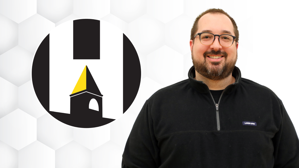 DeRoo with Harvard CUSD 50 logo