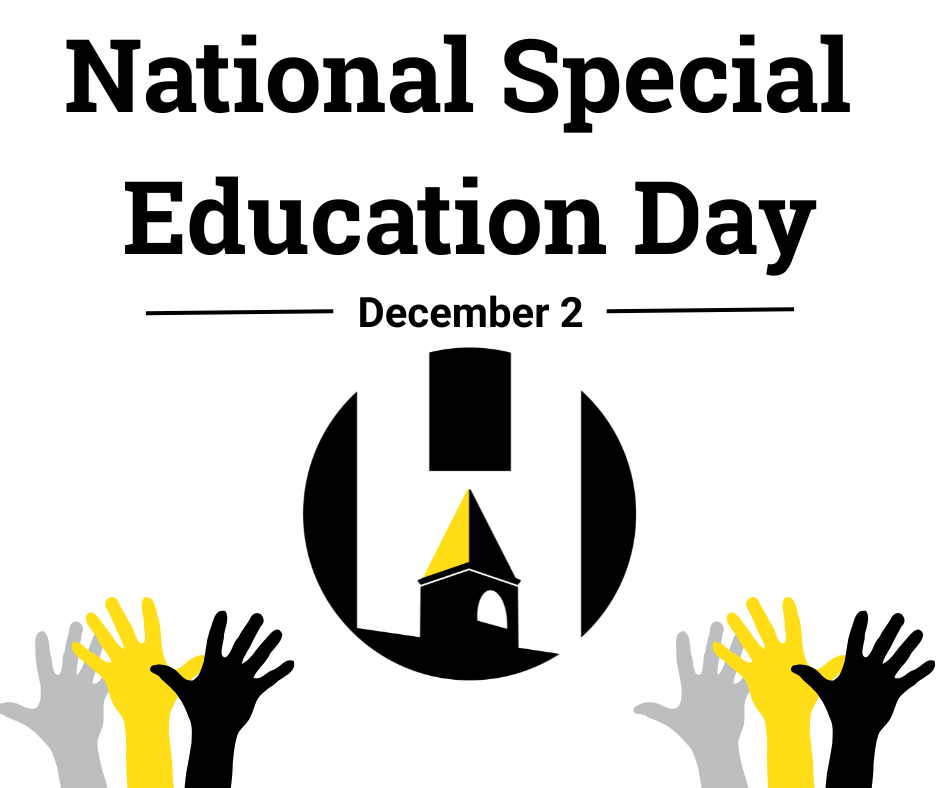 National Special Education Day with the Harvard CUSD 50 logo and hands