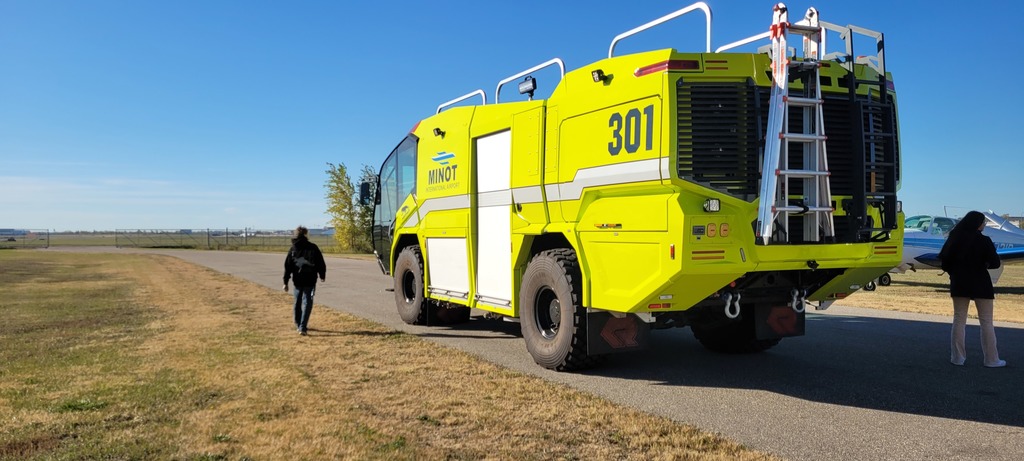 An airport fire truck was also on display