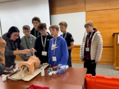 Students observe intubation simluation