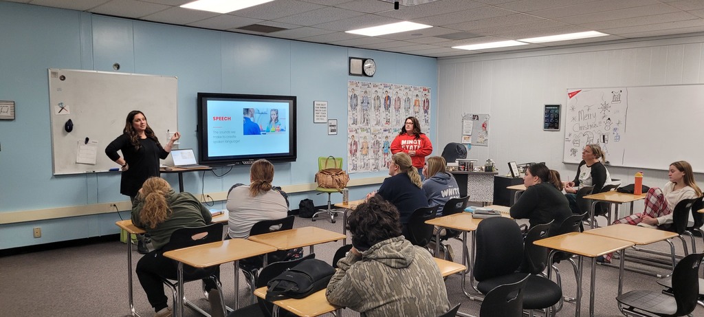 Classroom listening to presentation
