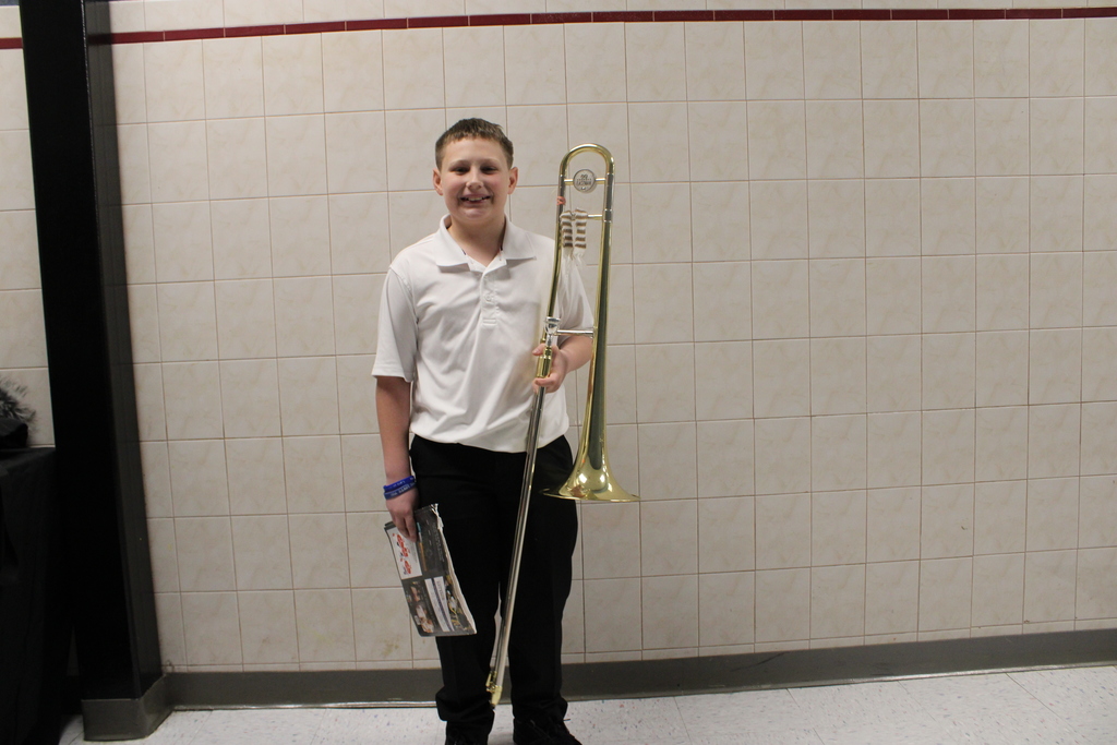 A student posing with his instrument!