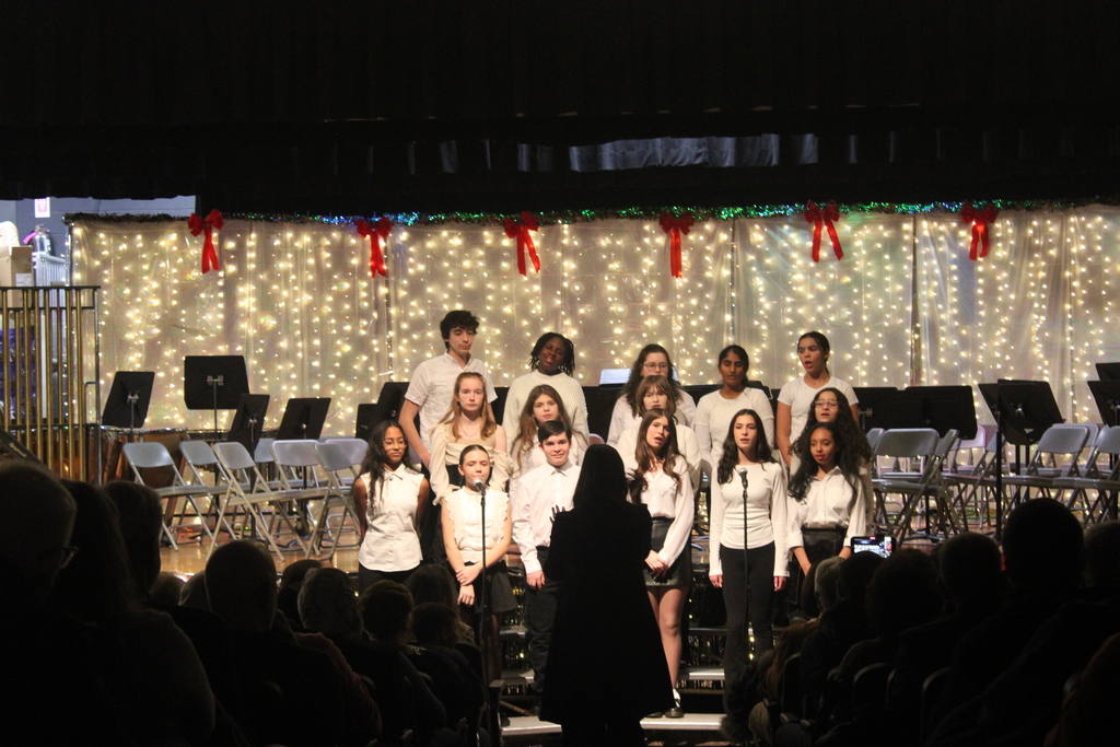 Students singing as a choir. 