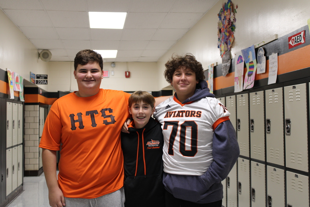 Students wearing orange and black!