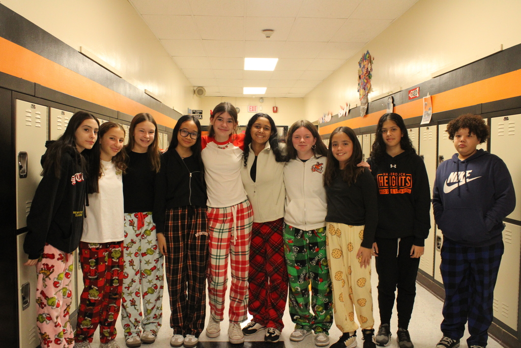 Students posing in their pajamas! 