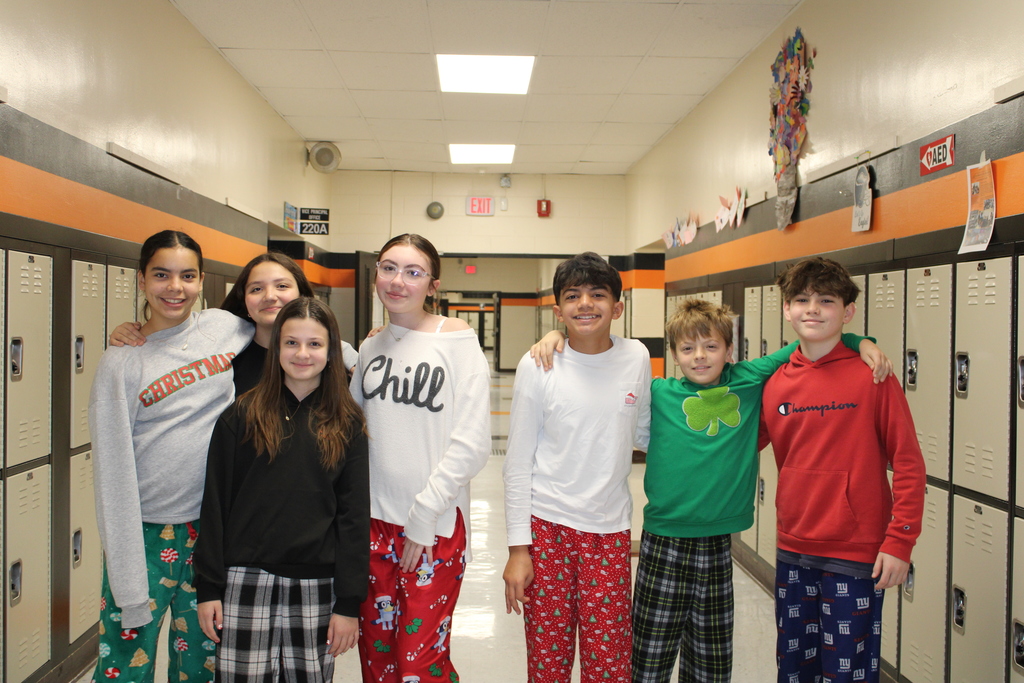 Students posing in their pajamas! 