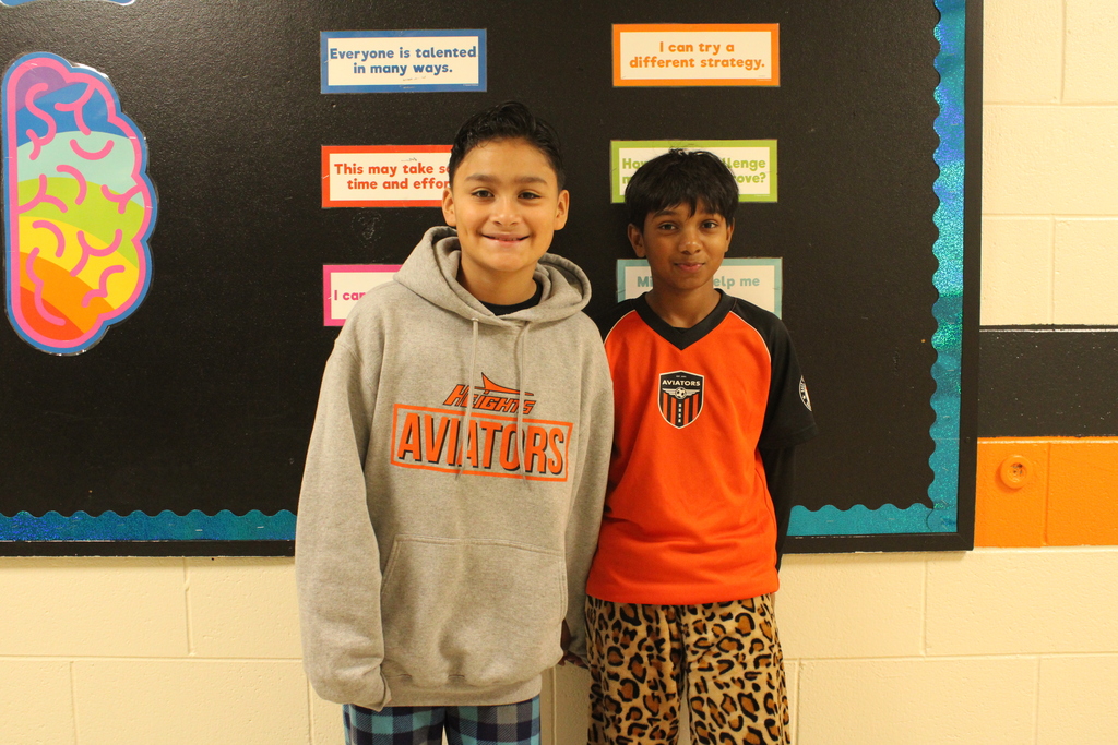 Students posing in their pajamas! 