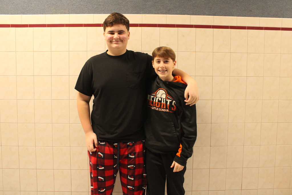 Students posing in their pajamas!