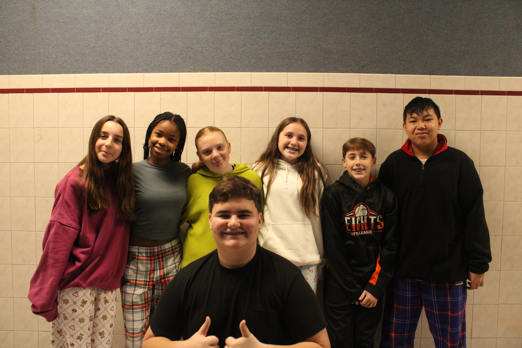Students posing in their pajamas! 